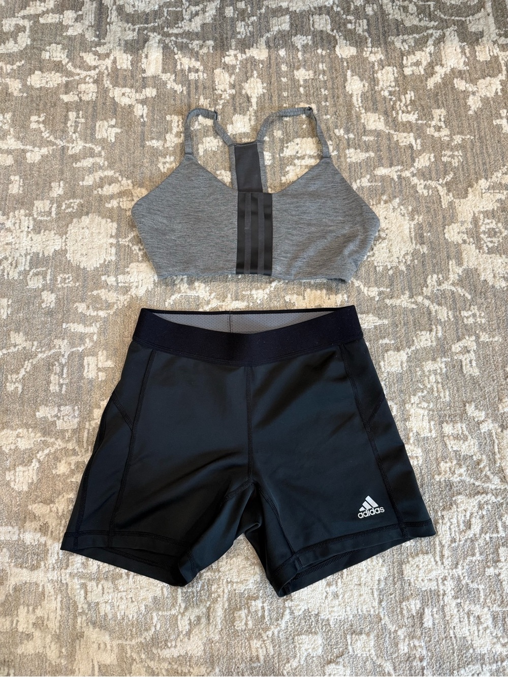 Adidas Sports bra and spandex set size small sports bra size medium shorts